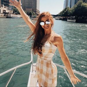 Gingham romper - worn once!